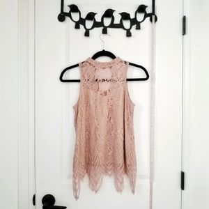 Lace High Neck Top